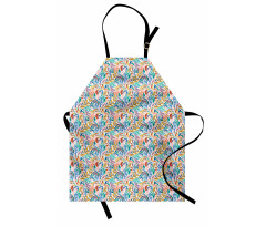 Tropical Doodle Leaves Apron