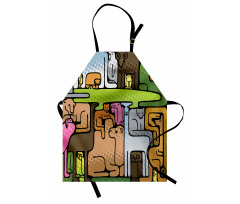 Animal Puzzle Modern Design Apron