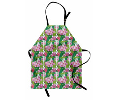 Pink Blossoms and Leaves Apron