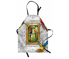 Exotic Colorful Birds Image Apron