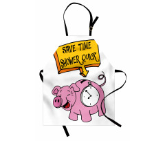 Save Time Shower Quick Piggy Apron