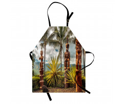 Tiki Masks and Palm Trees Apron