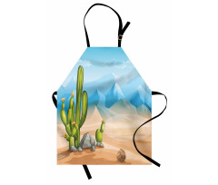 Lonely Cactus in the Desert Apron