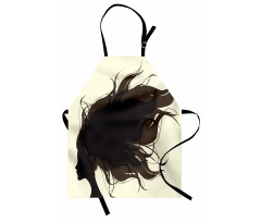 Fuzzy Hair Silhouette Apron