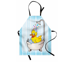 Cartoon Mascot in Bathtub Apron