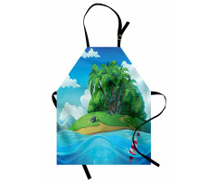 Aquatic Seascape Pattern Apron