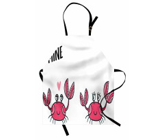 Funky Crab Couple and Heart Apron