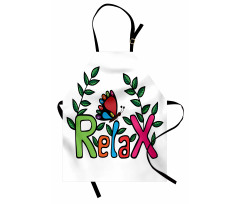 Phrase Butterfly and Leaves Apron