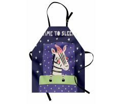 Sleeping Zebra in Nightcap Apron