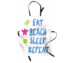 Eat Beach Sleep Repeat Text Apron