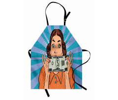 Woman Holding Dollar Bill Apron