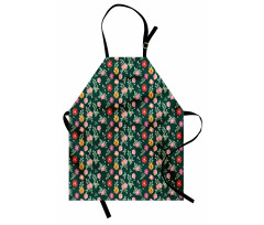 Colorful Flower and Buds Apron