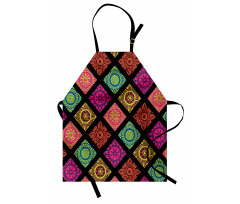 Flower Mandala Tile Colorful Apron