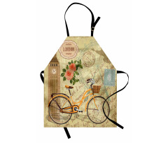 Stamp Big Ben and Bicycle Apron