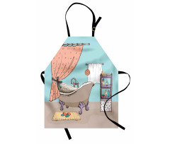 Bathroom Tub Illustration Apron