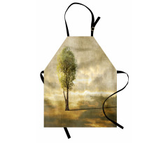 Lonely Tree in Beige Tones Apron