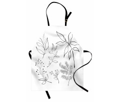 Sketched Botanical Theme Apron