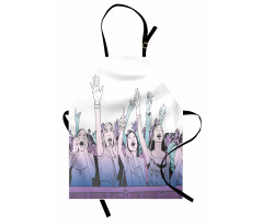 Girl in Front Row Cheering Apron