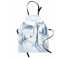 Landscape of Snowy Mountains Apron