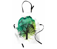 Blended Watercolor Leaf Apron