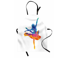 Colorful Ballerina Girl Pose Apron