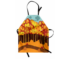 Forest in Autumn Cartoon Apron