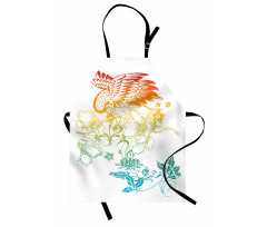 Oriental Bird with Flowers Apron