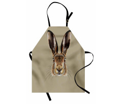 Face of a Wild Hare Realistic Apron