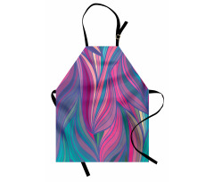 Curved Stripe Pattern Wavy Apron