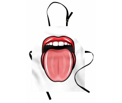 Open Mouth Tongue out Image Apron