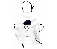 French Woman Wearing Glasses Apron