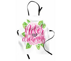 Romantic Rose Calligraphy Apron