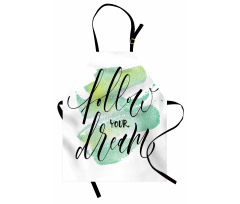 Green Brush Stoke Watercolor Apron