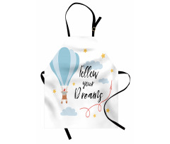 Hot Air Balloon Stars Clouds Apron