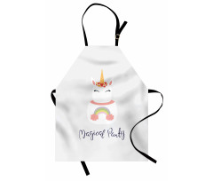 Unicorn Cake Cursive Words Apron