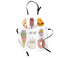 Cats Cafe Food Shapes Apron