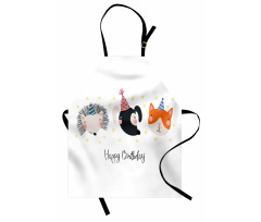 Hedgehog Cat Cursive Apron