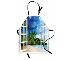 Lush Green Window View Apron