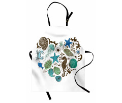 Heart with Aquatic Animals Apron