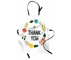 Typography Floral Wreath Apron