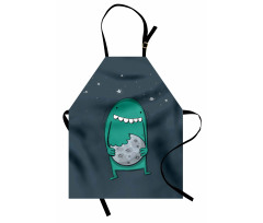 Monster with Sharp Teeth Apron