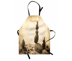 Rocks Calm Sepia Art Apron