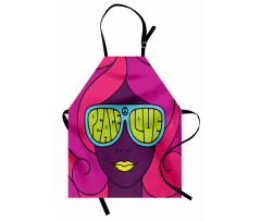 Peace and Love Groovy Girl Apron