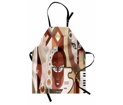 Abstract Shapes and Faces Apron