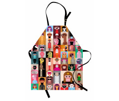 Large Group of People Art Apron