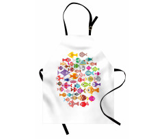 Aquarium Round Colorful Design Apron