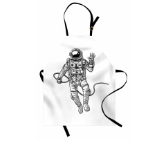 Cosmonaut Waving Hand Apron