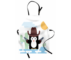 Cacti Cowboy Penguin in a Hat Apron