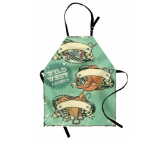 Grunge Retro Cowboy Boots Apron