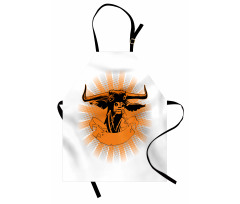 Furious Bull Head Portrait Apron